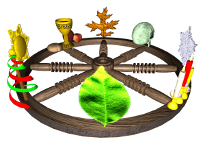 Ostara Wheel of the Year symbol – where dawn and blossom meet, heralding balance and new beginnings